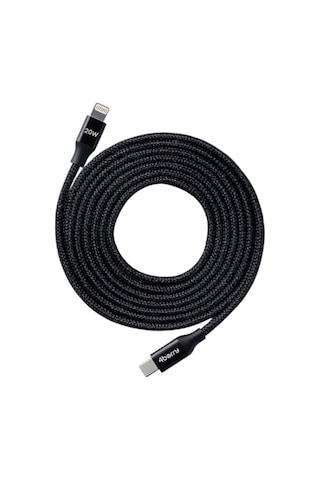 4berry Eco-cl Siyah Usb-c-lightning 2 M Örgülü Kablo 20 W Hızlı Şarj