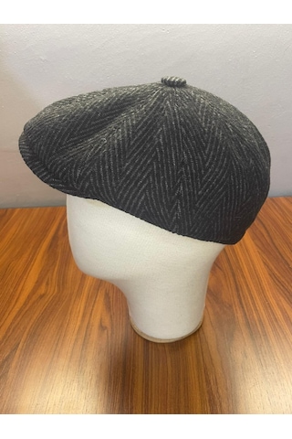 Hamze Peaky Blinders Vintage Model Balıksırtı Kışlık Kasket Şapka Siyah