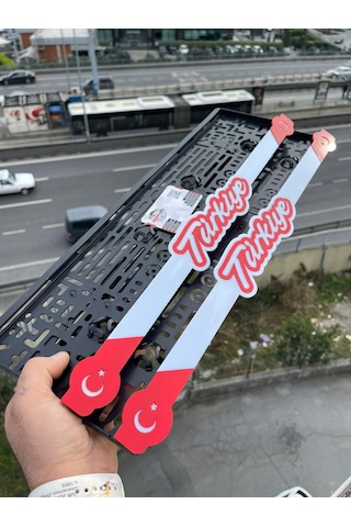 Türkiye Beyaz - Kırmızı Yazılı Özel Tasarım Pleksi Plakalık