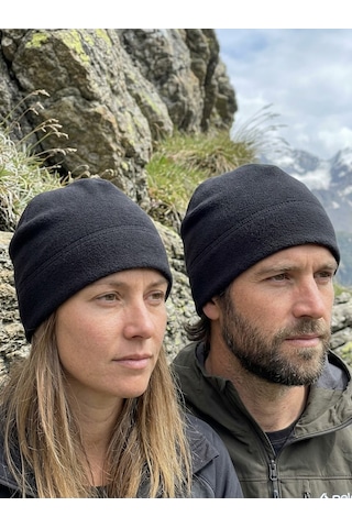 Hamze Polar Kumaş Siyah Renk Düz Basic Unisex Bere