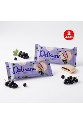 Delisana Beyaz Çikolatalı Frenk Üzümü Aromalı Jöle Dolgulu Kek 135gr 2 Adet