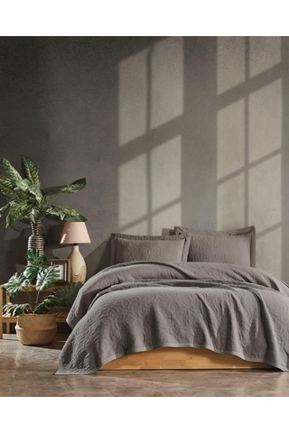 Çift Kişilik Lucette Pike Yatak Örtüsü Vizon Vizon