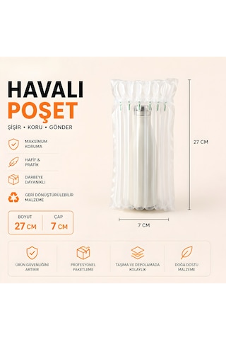 Havalı Poşet Ambalaj Şişe Boyu 27cm Çap 7cm - 20 Adet