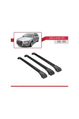 Audi A4 B7 Avant 2005-2007 Arası İle Uyumlu Ace-1 Ara Atkı Tavan Barı Siyah 3 Adet Bar