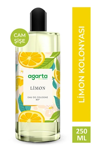 Agarta Cam Şişe 80 Derece Limon Kolonyası 250 ML