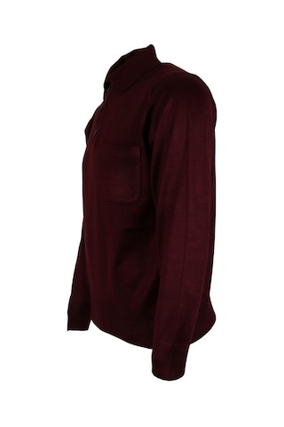 Erkek Bordo Kazak Polo Yaka Yünlü Klasik Normal Kesim Rar00653