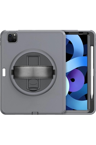 Mey İthalat İpad Uyumlu Pro 11 2018 Kılıf Hand Strap Tablet Kılıfı - Gri Arka Kapak