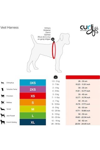 Curli Merino Köpek Göğüs Tasması Kırmızı Small 26-30 CM Kırmızı