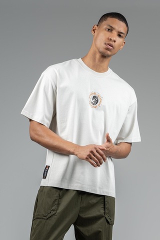 Maraton Sportswear Oversize Erkek Bisiklet Yaka Kısa Kol Basic Gümüş Gri T-shirt 23242-gümüş Gri