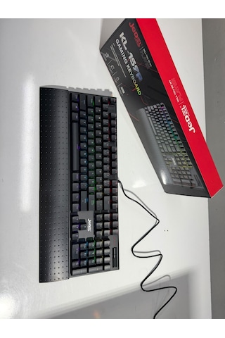 Jedel Kl-159p Siyah Usb Bilek Destekli Blue Switch Full Rainbow Q Gaming Oyuncu Mekanik Klavye