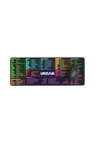 Mouse Pad Excel Kısayol Tuşları Mousepad Dikişli Kenar