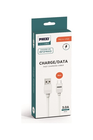 Phixi CB410M Basic 1 M Micro USB Şarj ve Data Kablosu Beyaz