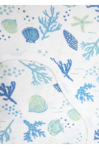 ORGANİK HAVLU KUMAŞ KAPÜŞONLU KOLSUZ KIZ ÇOCUK TSHİRT Ekru