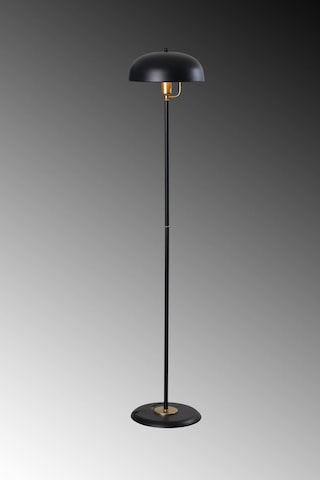 Lambader Krem-sarı Metal Gövde Modern Tasarım Ayarlanabilir Başlık Yerden Aydınlatma Lüx Lambader - Siyah