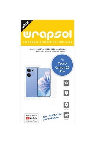 Tecno Camon 20 Pro Ön, Arka Ve Yan 360 Derece Tam Kaplama Poliüretan Film