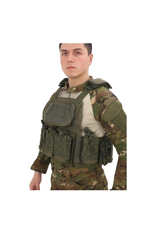 Single Sword Kasırga Tactical Balistik Plaka Takılabilen Açık Cepli Hücum Yeleği Haki