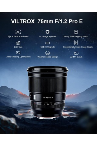 Viltrox Af 75 Mm F/1.2 Xf Pro Sony Uyumlu Lens