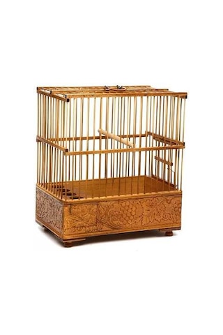 Saka Kafesi Bambu İşlemeli 17,5x29x31,5 Cm Saka Kafesi Bambu İşlemeli 17,5x29x31,5 Cm