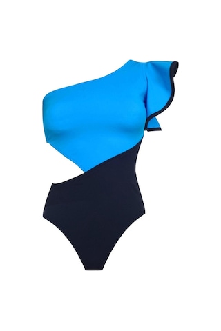 Deep Beach Kolu Volan Detaylı Asimetrik Mayo Db200743m 001