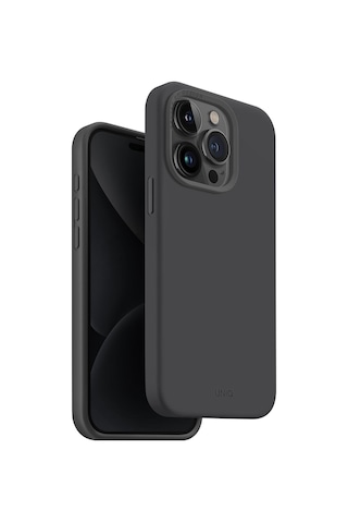 Apple Uyumlu iPhone 15 Pro Uyumlu Kılıf Lino Hue Serisi Magsafe Özellik Magclick Hibrit Silikon Silicore Grey