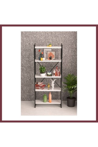 Storeşahin 5 Raflı Metal Kitaplık Beyaz 180 Cm Shn0720