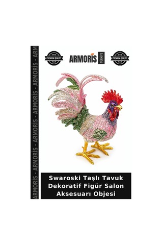 Swaroski Taşlı Tavuk Dekoratif Figür Salon Aksesuarı Objesi