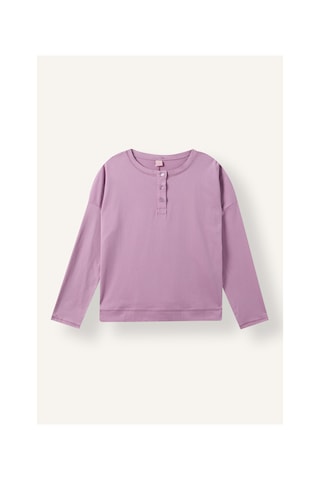 Defacto Relaxed Fit Uzun Kollu Düğmeli Desenli Pijama Takımı H9099ax26aupr461 Mor-pr461