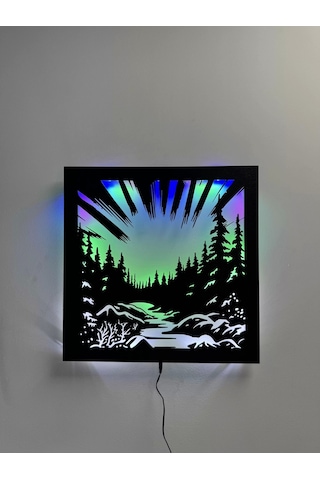 Kuzey Işıkları Led Işıklı Tablo