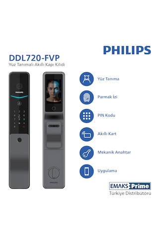 Philips Akıllı Kilit Ddl720-fvp-7hws ,yüz Tanımalı Gri