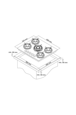 Simfer 3704 Ankastre Siyah Cam Ocak