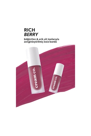 Cream Co. Nemlendirici Besleyici Işıltılı Dudak Yanak Göz Renklendirici Glow Tint Rich Berry