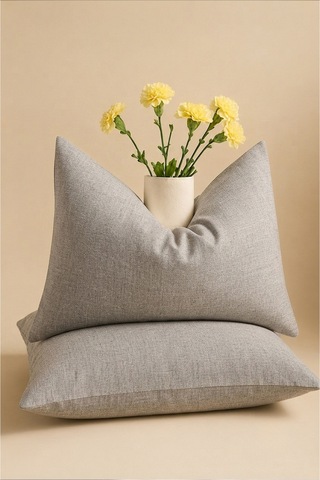Antrasit Renkli Kapaklı Yastık Kılıfı 2 Adet 50x70 Cm