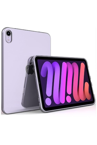 Apple Uyumlu iPad  Mini 6 2021 Ve Mini 7 2024 8.3'' Şeffaf Silikon Kılıf Ve Nano Cam Ekran Koruyucu Arka Kapak