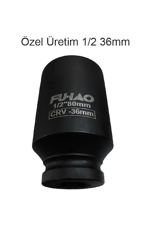 1/2 36mm Lokma Derin Havalı Siyah Uzun Özel Üretim