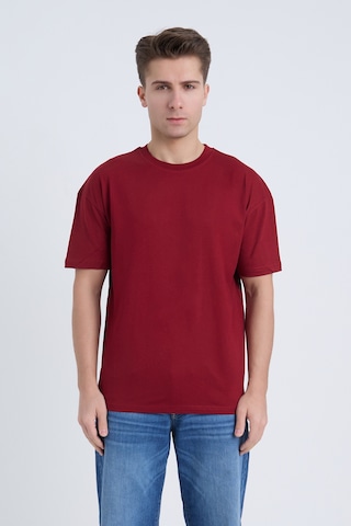 Velvoria Unısex Oversize Basic Bordo T-shirt