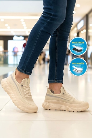 Pierre Cardin Bej Fileli Hafif Esnek Hafızalı Taban Erkek Spor Ayakkabı Pcı-11303 M Bej