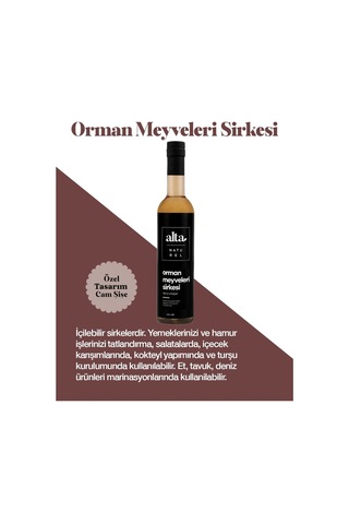 Alta Naturel Doğal Fermente Orman Meyveleri Sirkesi 250 ML