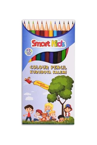 Kids/ 12 Li Uzun Kuru Boya Çok Renkli