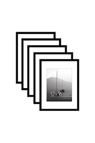 12 X 16 Resim Çerçevesi Seti 5 İnç Siyah - Mat İle 8,5 X 11 Resim Çerçevesi Veya 12x16 Çerçeve Olarak Kullanın -