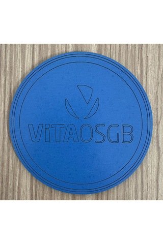 10'lu Kişiye / Şirkete Özel Logolu Bardak Altlığı Seti Lazer Kesim Kurumsal Hediye 9 Cm Koyu Mavi