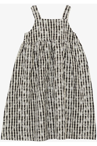 Escabel Kız Çocuk Elbise Çiçek Nakışlı Pötikare Desenli 5-9 Yaş, Siyah-siyah Siyah