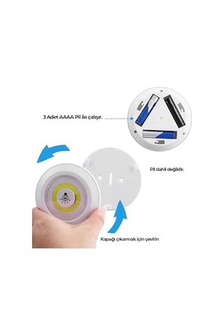 3lü Kumandalı Kabin Led Set Gece Lambası Heroled Mutfak Tezgah Altı Dolap İçi Kabin Altı Banyo Aydınlatması Açık Lacivert