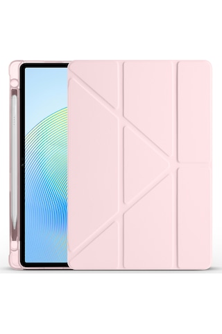 Honor Pad X8a X8b Uyumlu Tri Folding Kalem Bölmeli Standlı Tablet Kılıf Kapaklı Kılıf