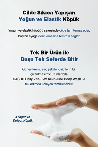 Saç, Yüz Ve Vücut İçin Hepsi Bir Arada Duş Jeli Dashu Daily Vita-flex All In One Body Wash 50ml Narenciye