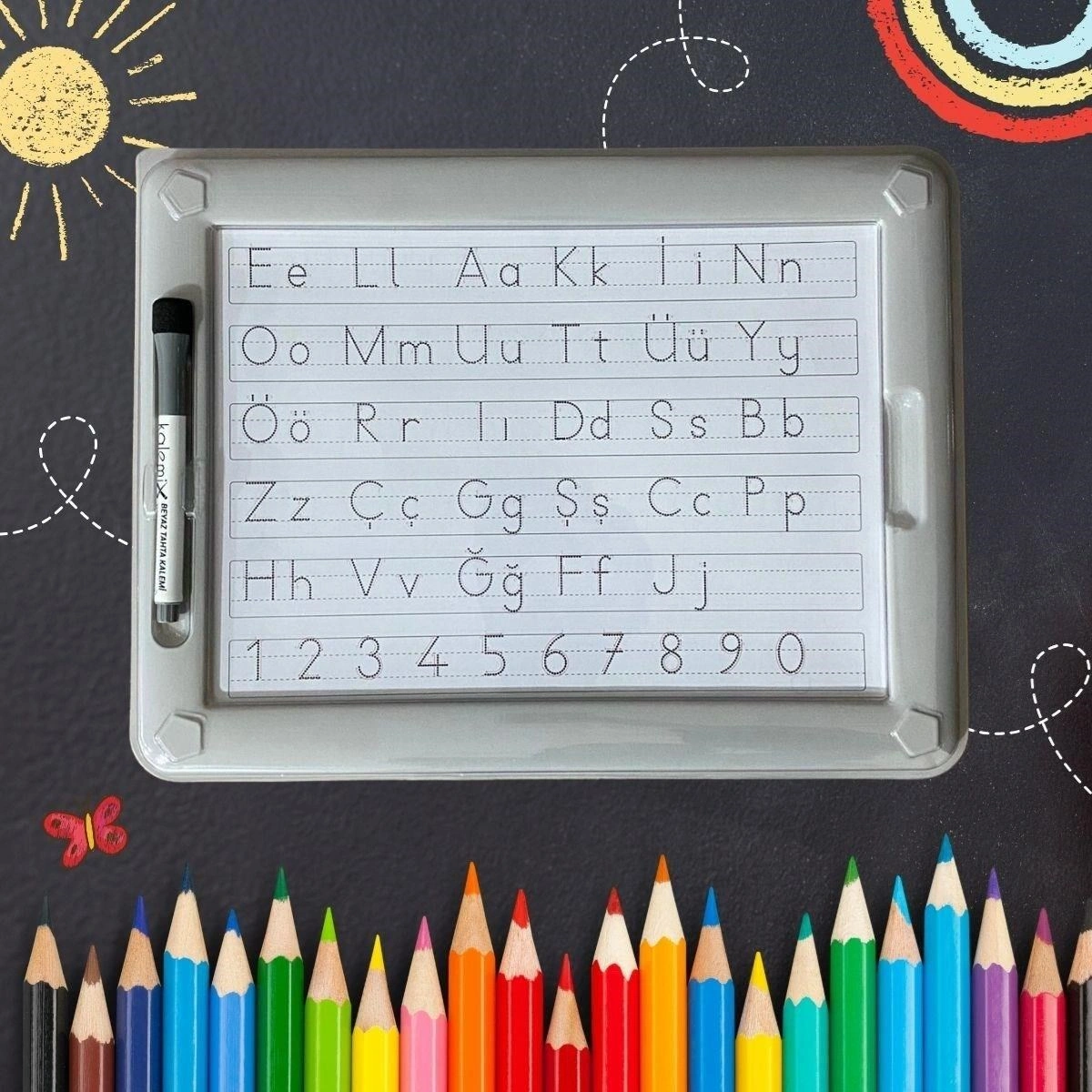 Ams Net 32 Farklı Etkinlikli Kalem Ve Silgi Hediyeli Eğitici Sihirli Etkinlik Tahtası Beyaz