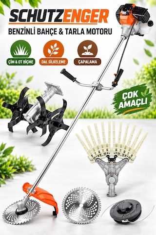 Schutzenger HQ-27 Toprak Çapalama Aparatı Dal Meyve Zeytin Silkeleme Başlık Benzinli Çim Ot Biçme Motoru