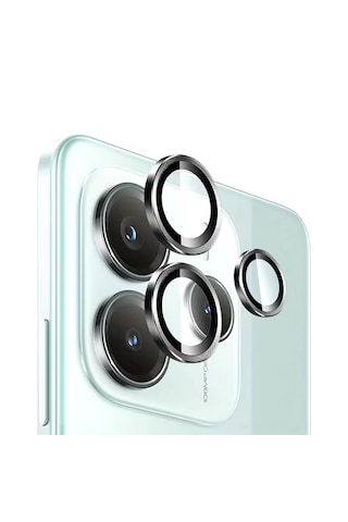 Forzacase Redmi Note 14 5g İle Uyumlu Kamera Camı Lens Koruyucu Halka Seti - Fc381 Siyah