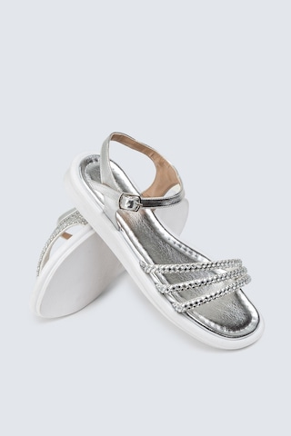 Deery Gümüş Rengi Kadın Taşlı Sandalet - K7512zgmsc01 Gümüş