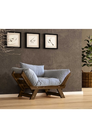 Woodesk Adalar Masif Ceviz-gri Renk Berjer Cpt8133-140