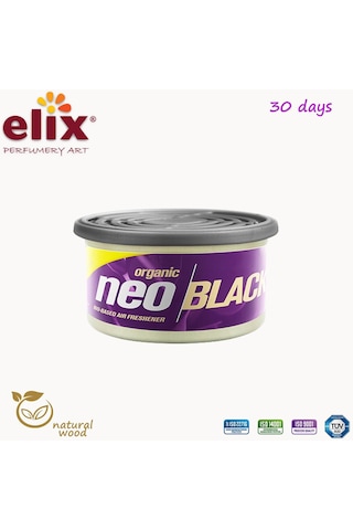 Elix Neo Black Metal Kutuda Ahşap Granüllere Emdirilmiş Özel Aromalı Koku - Okaliptus